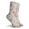 Spring Funny Compression Socks Women and Men,Blossoming Field With Fern Branches Leaves And Flowers Ornamental,Best for Circulation,Running,Athletic,Nurse,Travel,Pink Lime Green Turquoise -12 inch view 2