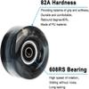 Tanzfrosch 8 Pack Roller Skate Wheels with Bearings Installed and 2 Toe Stoppers for Double Row Skating, Quad Skates and Skateboard Outdoor or Indoor Use, 32mm x 58mm 82A (Black & White) view 3