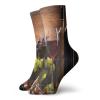 GULTMEE Wine Funky Colorful Cushion Sport Socks,Glasses of Red and White Wine,Athletic Cushioned Running Performance Crew Socks For Men/Women,Brown Ruby Pale Green -12 inch view 1