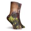 GULTMEE Wine Funky Colorful Cushion Sport Socks,Glasses of Red and White Wine,Athletic Cushioned Running Performance Crew Socks For Men/Women,Brown Ruby Pale Green -12 inch view 2