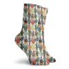 Cactus Funny Compression Socks Women and Men,Mexican Succulent In Pots Botanical Themed Illustration House Plant Arrangement,Best for Circulation,Running,Athletic,Nurse,Travel,Multicolor -12 inch view 2