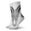 GULTMEE Zodiac Aries Fashion Compression Socks,Head Of Aries Artistic Illustration With,Performance Polyester Cushioned Athletic Crew Socks for Running,Athletic,Black Pale Grey White -12 inch view 1