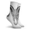 GULTMEE Zodiac Aries Fashion Compression Socks,Head Of Aries Artistic Illustration With,Performance Polyester Cushioned Athletic Crew Socks for Running,Athletic,Black Pale Grey White -12 inch view 2