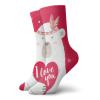 Girl Slogan Funny Compression Socks Women and Men,Cute Cartoon Bear Holding A Heart Feathers On His Head,Best for Circulation,Running,Athletic,Nurse,Travel,Vermillion White And Pastel Pink -12 inch view 1