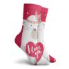 Girl Slogan Funny Compression Socks Women and Men,Cute Cartoon Bear Holding A Heart Feathers On His Head,Best for Circulation,Running,Athletic,Nurse,Travel,Vermillion White And Pastel Pink -12 inch view 2