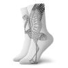 GULTMEE Crane Fashion Compression Socks,Hand-Drawn Brolga Australian Bird Illustration Detail,Performance Polyester Cushioned Athletic Crew Socks for Running,Athletic,Black White -12 inch view 1