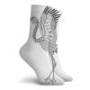 GULTMEE Crane Fashion Compression Socks,Hand-Drawn Brolga Australian Bird Illustration Detail,Performance Polyester Cushioned Athletic Crew Socks for Running,Athletic,Black White -12 inch view 2