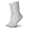 GULTMEE Doodle Funky Colorful Cushion Sport Socks,Hand Drawn Style Medical With Dental Hygiene Teeth Care Cleaning,Athletic Cushioned Running Performance Crew Socks For Men/Women,Black White -12 inch view 1