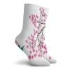 GULTMEE Hummingbird Fashion Compression Socks,Japanese Cherry Blossom Illustration With Small,Performance Polyester Cushioned Athletic Crew Socks for Running,Athletic,Multicolor -12 inch view 2