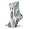Nature Funky Colorful Cushion Sport Socks,Desert Botanic Herbal Cartoon Like Cactus Plant Flower With Spikes,Athletic Cushioned Running Performance Crew Socks For Men/Women,Green Pink -12 inch view 1