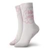 GULTMEE Almond Blossom Fashion Compression Socks,Sketch Style Flowers With Hello Spring,Performance Polyester Cushioned Athletic Crew Socks for Running,Athletic,Pink White -12 inch view 1