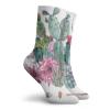GULTMEE Cactus Fashion Compression Socks,Exotic Natural Watercolor Bouquet In Boho,Performance Polyester Cushioned Athletic Crew Socks for Running,Athletic,Multicolor -12 inch view 2