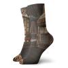 Christmas Funny Compression Socks Women and Men,Inner View Of A Xmas House Mistletoe Yuletide Winter Season Celebration Image,Best for Circulation,Running,Athletic,Nurse,Travel,Taupe Brown -12 inch view 1