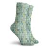 Flip Flop Funny Compression Socks Women and Men,Funky Beach Slippers Blended Aqua And Exotic Nature Colors,Best for Circulation,Running,Athletic,Nurse,Travel,Pale Green Teal And Pale Blue -12 inch view 2