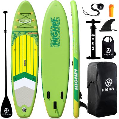 Highpi 10'6'' Inflatable Stand Up Paddle Board for Youth and Adults Wide Sup with Premium Accessories, Blow Up Paddleboard for Surfing, Fishing, Yoga & More