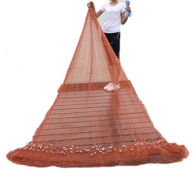 Hand-Made Fishing Cast Net Tire Wire Material Fishing Throw Net Bait Trap 10Ft/11Ft/13Ft Height, Mesh Size 1 Inch with Environmental-Friendly Material Sinker