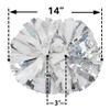 Hooshing 2PCS Silver and White Pom Poms Cheerleading Holographic Spot Cheer Pom Poms with Baton Handle for Team Spirit Sports Cheering view 4