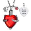 FCZDQ Love Heart Urn Necklace for Ashes Memorial Keepsake Cremation Jewelry Customized Red view 1