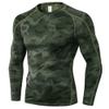 Men's Compression Shirts Long Sleeve, Base-Layer Quick Dry Workout T Shirts Sports Running Tops for Gym Camo Green view 1