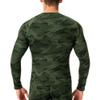 Men's Compression Shirts Long Sleeve, Base-Layer Quick Dry Workout T Shirts Sports Running Tops for Gym Camo Green view 3