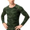 Men's Compression Shirts Long Sleeve, Base-Layer Quick Dry Workout T Shirts Sports Running Tops for Gym Camo Green view 4