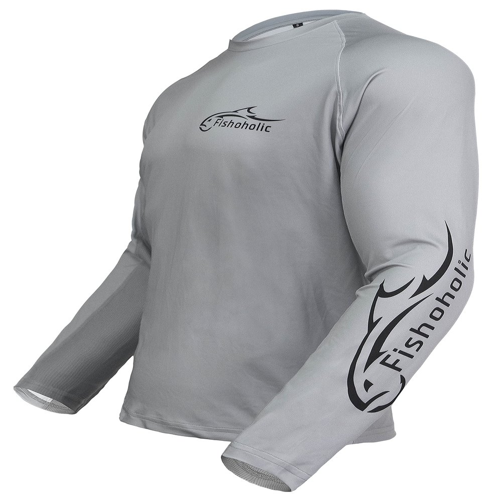 Fishoholic UPF 50 Performance Fishing Shirt - Long Sleeve - Loose Keg Fit - Breathable Quick Dry Sun Protection.