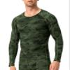Men's Compression Shirts Long Sleeve, Base-Layer Quick Dry Workout T Shirts Sports Running Tops for Gym Camo Green view 2