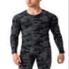 Men's Compression Shirts Long Sleeve, Base-Layer Quick Dry Workout T Shirts Sports Running Tops for Gym Camo Black view 2
