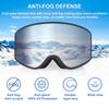 EXP VISION Ski Goggles, Over Glasses Snow Goggles Anti Fog Snowboard Goggles for Men, Women Youth(Adult Ski Goggles-Silver) view 2