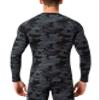 Men's Compression Shirts Long Sleeve, Base-Layer Quick Dry Workout T Shirts Sports Running Tops for Gym Camo Black view 3