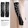 OSALADI Running Arm Warmers 1 Pair of Gloves Spider Web Arm Warmer Knit Fingerless Gloves Long Sleeve for Men Women Fingerless Arm Sleeves view 2