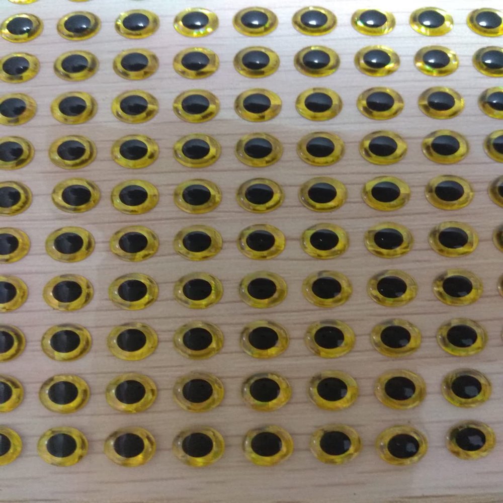 2mm 3mm 4mm 5mm 6mm 7mm 8mm Yellow 3D Soft Holographic Fishing Lure Jig Fly Tying Material Craft Doll DIY Eyes (310pcs 6mm)