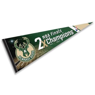Milwaukee Bucks 2 Time Champions Pennant Flag