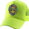 ALLNTRENDS Sunflower Trucker Hat Embroidered Baseball Cap Adjustable Snapback Flower Design (Neon Yellow) view 1