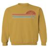 Vintage Retro Sunset Beach Graphic Palm surf Tree Vacation Tropical Summer Men's Crewneck Sweatshirt (Gold X-Large) view 1