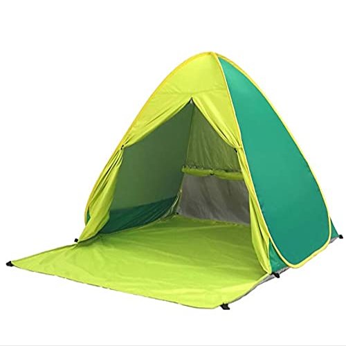 UPF 50+ Pop Up Beach Tent Sun Shelter Portable Anti UV Sun Shade Shelter for 1~3 Person Outdoor Activities Camping Fishing Hiking Picnic Touring (Joint Green, Large w/Shapes)