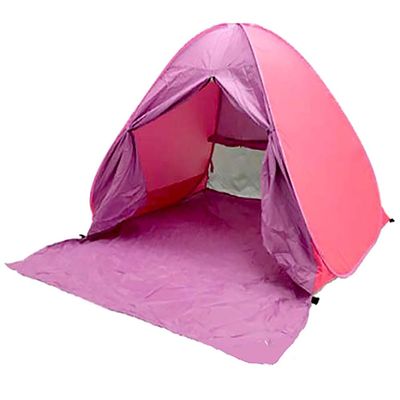 UPF 50+ Pop Up Beach Tent Sun Shelter Portable Anti UV Sun Shade Shelter for 1~3 Person Outdoor Activities Camping Fishing Hiking Picnic Touring (Purple/Pink, Large w/Shapes)