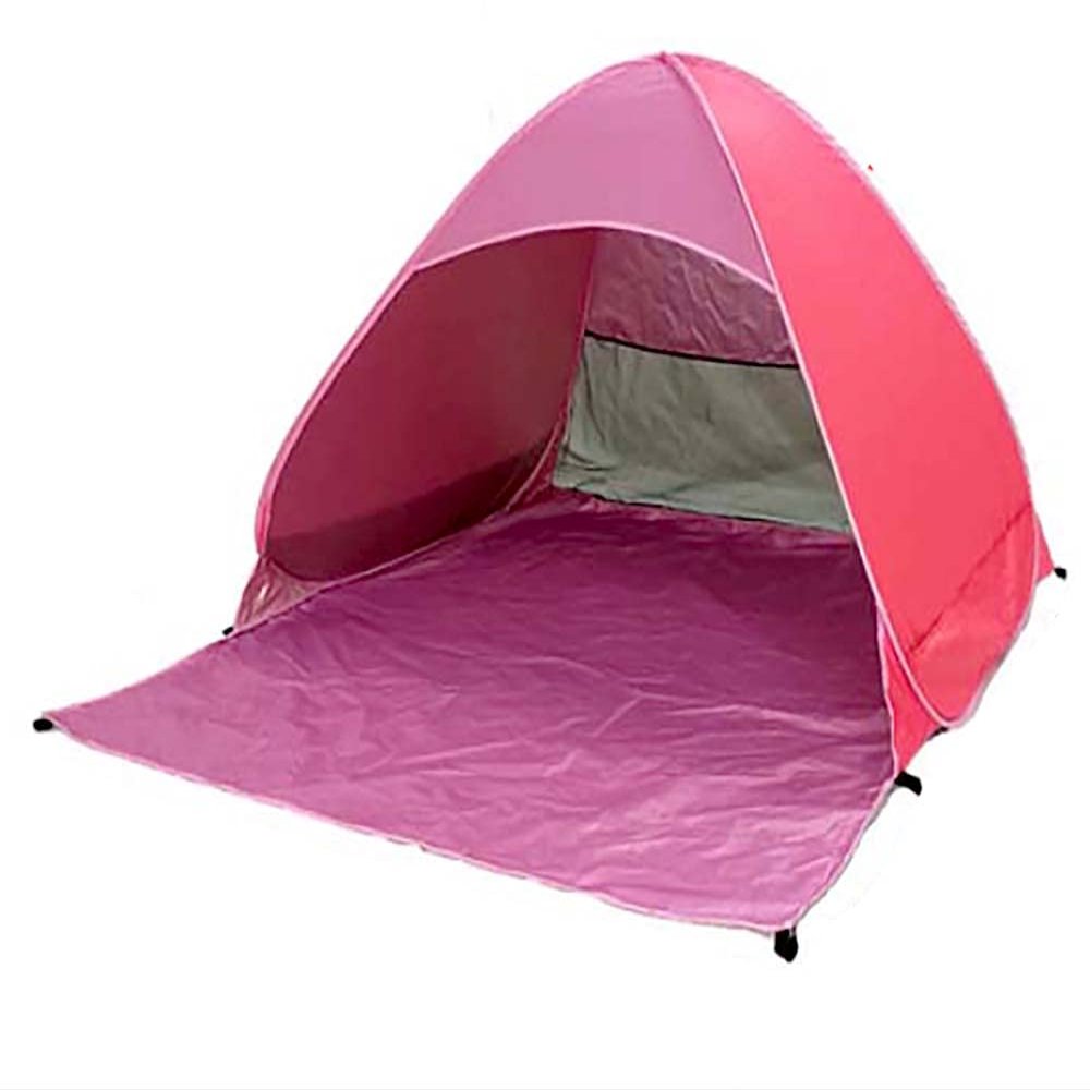 UPF 50+ Pop Up Beach Tent Sun Shelter Portable Anti UV Sun Shade Shelter for 1~3 Person Outdoor Activities Camping Fishing Hiking Picnic Touring (Purple/Pink, Normal w/o Shape)