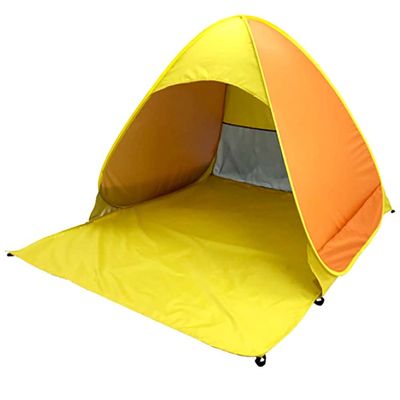 UPF 50+ Pop Up Beach Tent Sun Shelter Portable Anti UV Sun Shade Shelter for 1~3 Person Outdoor Activities Camping Fishing Hiking Picnic Touring (Yellow/Orange, Large w/o Shapes)