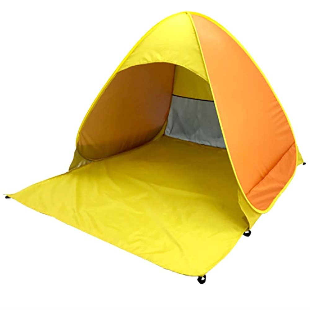 UPF 50+ Pop Up Beach Tent Sun Shelter Portable Anti UV Sun Shade Shelter for 1~3 Person Outdoor Activities Camping Fishing Hiking Picnic Touring (Yellow/Orange, Normal w/o Shapes)
