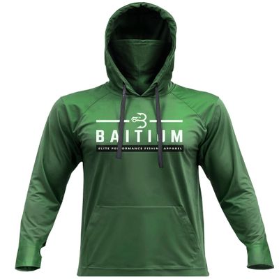 Fishing Shirts for Men,UPF50 Hooded Long Sleeve with Gaiter, Sun Protection Dry Fit Apparel, Cooling Moisture Wicking with Face Mask, Fishing Clothes for Men (Medium, Green)