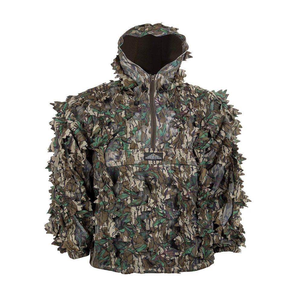 North Mountain Gear Mossy Oak Greenleaf Leafy Camo Hunting Jacket  Lightweight 1/2 Zip Hooded Camo Hunting Hoodie with Kangaroo Pouch  X-Large-2X-Large