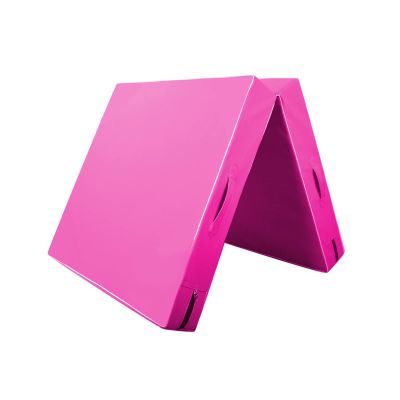 Exercise Mat Folding Gymnastics Tumbling Mat, Oxford Cloth Sports Mat with Handle, Used for Dancing, Yoga, Fitness Mat (Color : Pink, Size : 120x60cm)