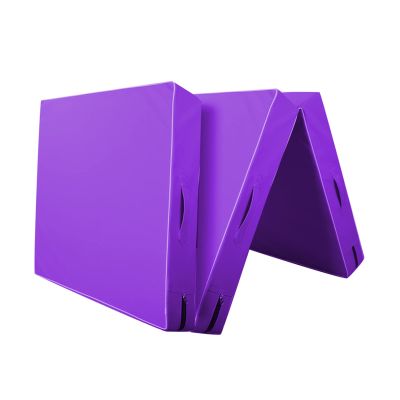 Exercise Mat Folding Gymnastics Tumbling Mat, Oxford Cloth Sports Mat with Handle, Used for Dancing, Yoga, Fitness Mat (Color : Purple, Size : 180x60cm)