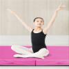 Exercise Mat PU Leather Gymnastics Mat, Tri-fold Folding Exercise Mat, Used for Tumbling, Mixed Martial Arts, Martial Arts, Stretching Exercises 180x60cm (Color : Pink) view 3