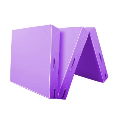 Exercise Mat Folding PU Gymnastics Tumbling, Exercise Mat with Handles, Push-ups, Fitness, Gymnastics Training Mat (Color : Purple2, Size : 180x60cm)
