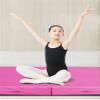 Exercise Mat Folding PU Gymnastics Tumbling, Exercise Mat with Handles, Push-ups, Fitness, Gymnastics Training Mat (Color : Purple2, Size : 180x60cm) view 3