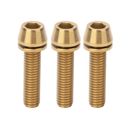 Bicycle Accessories 3PCS Bicycle Seat Stem Screw Titanium Alloy Bike Handlebar Stem Screws Bicycle Disc Brake Set Screw with Gasket Bike Parts (Color : M5 20MM, Size : B)