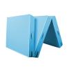 Exercise Mat Folding PU Gymnastics Tumbling, Exercise Mat with Handles, Push-ups, Fitness, Gymnastics Training Mat (Color : Blue, Size : 180x60cm) view 1