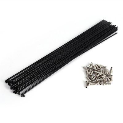Bicycle Accessories 36Pcs Spokes 2mm Diameter Steel Bicycle Spokes Clycling Mountain Bike Wheel Spokes 259mm 261mm Bicycle Accessory Bike Parts (Color : Black 259mm)